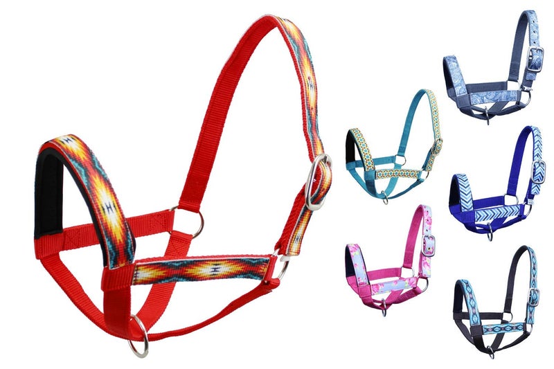 Paris Tack Derby Originals Patterned Double Layer Nylon Figure-8 Cow Halters and Sizes - Image 1